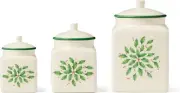 Lenox Holiday Christmas 3 Piece Canister Set 894177 New In Box MSRP $300