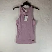 Ted Baker Tank Top size 3 Lavender Hibiscus EmbroiderY Ribbed Knit NWT 5760