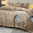Luxury Bedding Set Cotton Embroidery Duvet Cover Bedsheets Set with Pillows Case
