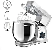 Stand Mixer, 11L Food Mixer with Agitator, Dough Hook, Egg Beater, 1700W Tilt Head Dough Blender, 6-Speed Adjustable Multi-Function Cook Machine, Household Desktop Egg Beater for Baking