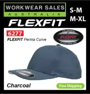 Flexfit Cap Charcoal, Perma Curve fitted Hats 6277 Caps Flex fit