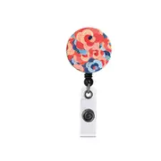 Retractable Badge Holder With Clip, Impressionism Flower Retractable Cord Id Badge Reel Nurse Badge Id Holder, Doctor Employee