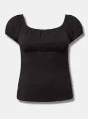 Torrid - Super Soft Slub Scoop Neck Bust Fitted Top - 2