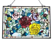 27" Stained Glass Window Hanging Panel Suncatcher
