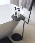 Modern Minimalist Metal Side Table | Round Top, Space-Saving Couch & Bathtub Tab