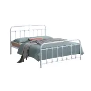 Jazli modern Queen Size Metal Bed Frame - White