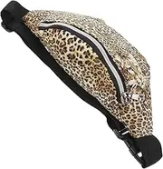 [WRITWAA] Leopard Printing Pu Leather Belt Bag Stylish Single Shoulder Chest Bag Material Zipper Closure Adjustable Straps Perfect for Daily Life Grey