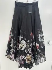 Portmans Skirt Size 6 Black Victorian Flora