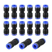 15Pcs Push to Connect Fittings 8mm Straight OD Push Fit Fittings Push Lock Blue