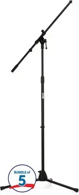 On-Stage Stands MS7701B Euro Boom Microphone Stand 5-pack