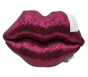 Sequined Lips Fushcia/Hot Pink Decorative Pillow Isaac Mizrahi Valentine’s Day