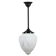 Empire Opal Matt 8&quot; Shade w 3/4&quot; x 1/2m Rod Pendant