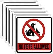 Warning No Pets Allowed Sign Decal Vinyl Sticker, 6 Inch No Pets Allowed Business Sign for Indoor Outdoor Window Door Business Retail Store (12 Pack)