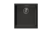 430*460*200mm ACA Carysil Black Single Bowl Granite Top/Flush/Under Mount Kitchen/Laundry Sink