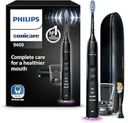 Philips Sonicare DiamondClean 9400 Electric Toothbrush with App HX9917/89, Networked Cleaning, Pressure Sensor, Intelligent Brush Head Detection, 4 Cleaning Programs, 3 Intensity Levels, Black
