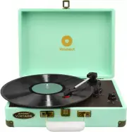 Mbeat Woodstock Retro Briefcase Turntable Record Player Built-In Speakers 3 Spee