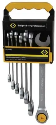 RATCHET SPANNER SET, METRIC, 7 PIECES, KIT CONTENTS 8MM, 10MM, 12MM FOR CK TOOLS