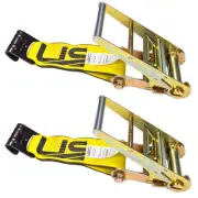 4 Inch x 11 Inch Fixed End (2-Pack), Zinc-Coated Ratchet and Black Flat Hook,...