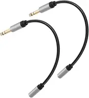 2 Pack 6.35mm to 3.5mm Audio Extension Cable Headphone Extender Cord Stereo Jack Cables for Audio Devices