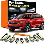 11Pcs LED Interior Dome Reading Map Light Kit, For Skoda Kodiaq 2016 2017 2018 2019 2020 2021 Car LED Bulb