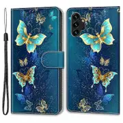 For Samsung Galaxy A13 4G Stand Card Holder Phone Case Pattern Printing Leather Cover with Strap