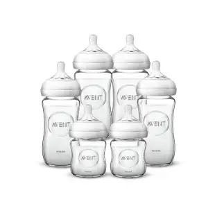 【PHILIPS AVENT】成長超值組 親乳感 玻璃防脹氣奶瓶 120ml*2+240ml*4(SCF671*2+673*4)