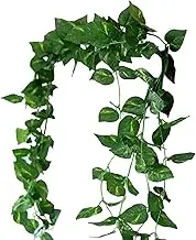 4PCS 98" Artificial Ivy Vines Kit, Realistic Silk Green Leaf Vine Epipremnum Garland Artificial Greenery Decor for Door Window Mantel Staircase