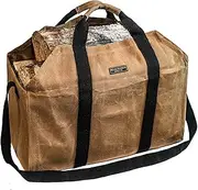 READYWARES Firewood Bag, Wood Stove Storage, Easy Carrying Shoulder Strap, Extra Large XL Design Tan