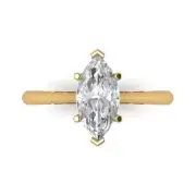 1.3ct Marquise Cut Solitaire Statement Promise Engagement Ring 14k Yellow Gold