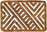 Nicola Spring Coir Scraper Door Mat - Wire Outdoor Boot Scrubber Welcome Mats - 60 x 40cm - Open