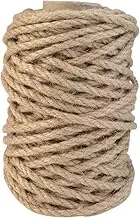 Topbuti 5mm Natural Jute Twine 100 Feet Braided Rope for DIY Artwork, Christmas, Gift Wrapping, Gardening Applications