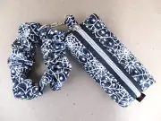 Halloween Glow in Dark Spiderweb Keychain Purse Zipper Pouch Scrunchie Bag Small