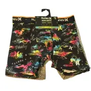 HURLEY Boys L Boxer Briefs 14-16 Island Skull Crossbones Floral Gray