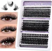 SLSXNL Lash Clusters Eyelash Extensions 60D 80D 100D 10-18MM Eyelash Clusters D Curl Cluster Lashes Volume 270pcs 10mm 12mm 14mm 16mm 18mm Thin Band Natural Eye False Eyelashes