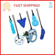 Sensory Chew Necklace for Kids Boys Girls, 6 Pack Silicone Chew Toys for Kids wi