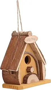 GALPADA 1Pc Wooden Birdhouse Pendant Lightweight Bird Nest for Indoor Outdoor Use Bird Feeder and Home Decor Craft for Sleeping Playtime Easy to Hang with Lanyard