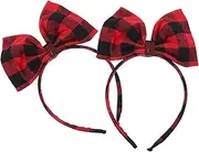 [Baluue] Bow Headband Hair Decor Knotted Headband Red Bow Large Red Hair Bow Costume Holiday Headband Photo Prop Headband Bows Hair Accessories Black Bow Fabric