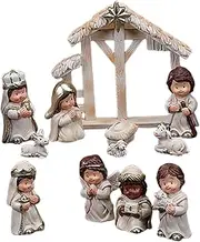 Christmas Nativity Sets with Figures, Resin Christmas Nativity Figurines, Christmas Nativity Scene Set, Holy Family Jesus Birth Statue, Christmas Manger Scene, Nativity Scene Christmas Decoration