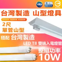 在飛比找momo購物網優惠-【台灣CNS認證 台灣製造】3入 LED山型燈具 單管 2尺