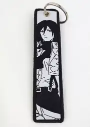 Mikasa Ackerman Attack On Titan Jet Tag Keychain Woven Patch 5 Inch Double Sided