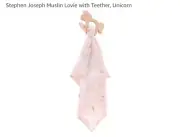 NWT Stephen Joseph Unicorn Pink Muslin Lovie & Teether