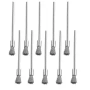 10 Pack Extended Stainless Steel Wire Brush Attachment for Drill with 3mm Man