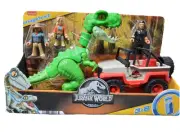 Imaginext Jurassic World T-Rex Escap Dr. Grant w/ Jurassic Park Jeep Dented box