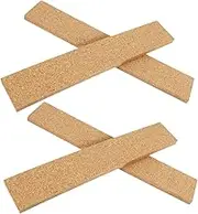 JEWEDECO Cork Bulletin Bar Strips 4 Pack Cork Wall Strips for Office Memo Pad Tacks