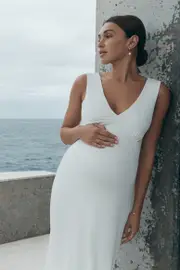 Fluid Jersey Slip Dress (Ivory)