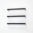 RADIANT 3 x Single Towel Rail Bars Square - Matt Black - 800 x 80mm 18W per b...