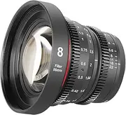 [MEKE] 8mm T2.9 Large Aperture Manual Focus Prime Low Distortion 4K Mini Cine Lens for Micro Four Thirds M4/3 MFT Compatible with Olympus/Panasonic Lumix Cameras and BMPCC 4K Zcam E2 GH5 GH6 GH7