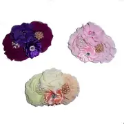 Dog collar flower slide accessory Purple Peach Pink rhinestone bow (DC10)