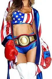 [ForPlay] Women's Get 'Em Champ Sexy Boxer Costume, red