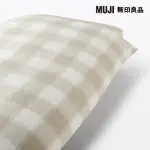 【MUJI 無印良品】亞麻平織被套/SD/原色格紋